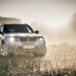 bmw, suv, auto, fog, autumn, headlights, shiny car, car, vehicle, transportation, parked car, automobile, car wallpapers, automotive