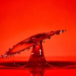 red, drop, splash, impact, ripples, nature, water, ripple effect, waves, macro, drip, liquid, surface tension, surface, water surface, droplet