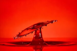 red, drop, splash, impact, ripples, nature, water, ripple effect, waves, macro, drip, liquid, surface tension, surface, water surface, droplet