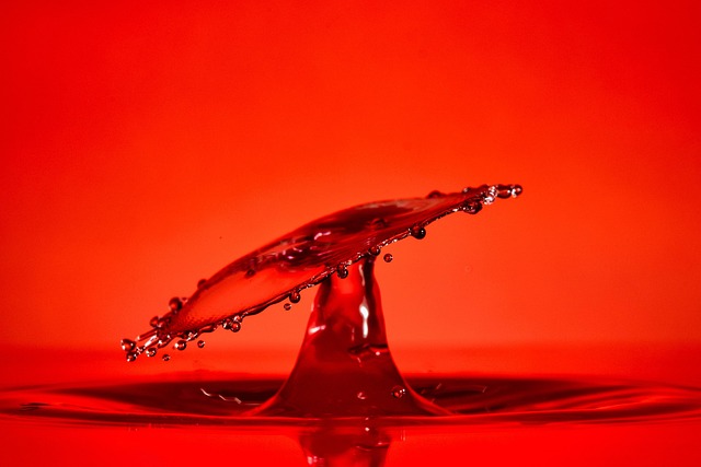 red, drop, splash, impact, ripples, nature, water, ripple effect, waves, macro, drip, liquid, surface tension, surface, water surface, droplet