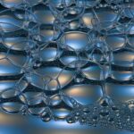 air bubbles, blow, water, nature, surface tension, surface, blue, template, macro