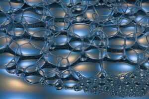 air bubbles, blow, water, nature, surface tension, surface, blue, template, macro